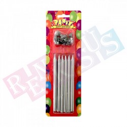 Çubuk Mum Gümüş 8 cm 10'lu Çubuk Mum Gümüş 8 cm 10'lu