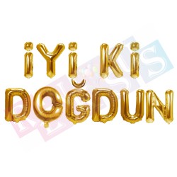 16" Folyo İyiki Doğdun Balon Gold 16" Folyo İyiki Doğdun Balon Gold