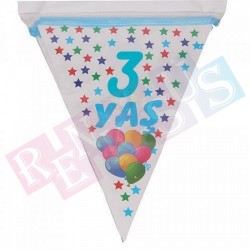 3 Yaş Mavi Bayrak Flama 3 Yaş Mavi Bayrak Flama