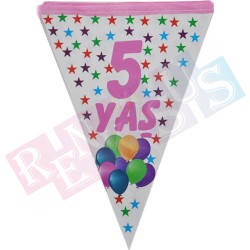 5 Yaş Pembe Bayrak Flama 5 Yaş Pembe Bayrak Flama
