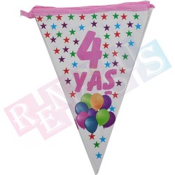 4 Yaş Pembe Bayrak Flama 4 Yaş Pembe Bayrak Flama