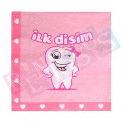 İlk Dişim Pembe Peçete İlk Dişim Pembe Peçete