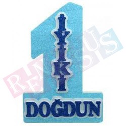 1 Yaş Mavi Strafor Kapı Süsü 1 Yaş Mavi Strafor Kapı Süsü