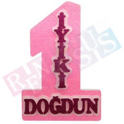 1 Yaş Pembe Strafor Kapı Süsü 1 Yaş Pembe Strafor Kapı Süsü
