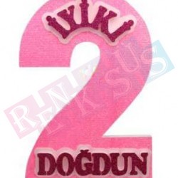 2 Yaş Pembe Strafor Kapı Süsü 2 Yaş Pembe Strafor Kapı Süsü