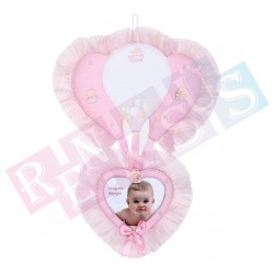 Bulutlu Çerçeveli Kapı Süsü Pembe