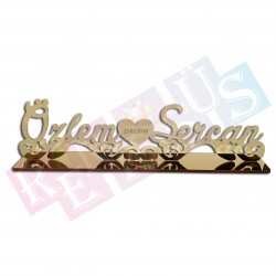 Pleksi Masaüstü İsimlik Gold Pleksi Masaüstü İsimlik Gold
