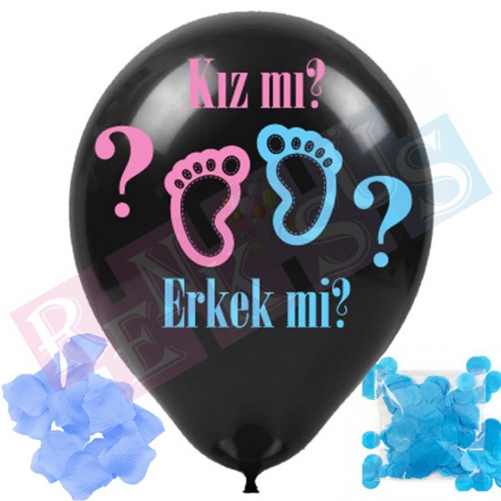 27cm Girl Boy Lateks Cinsiyet Belirleme Balonu Siyah Erkek Diğer Balonlar