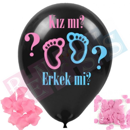 27cm Girl Boy Lateks Cinsiyet Belirleme Balonu Siyah Kız Diğer Balonlar