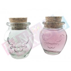 50 cc Kuş ve Alyans Desenli Tıpalı Minik Şişe