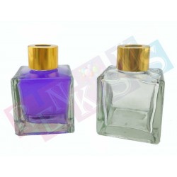 50 cc Kare Bambu Şişesi Gold Kapaklı