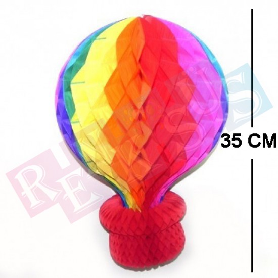 35 cm Gök Kuşağı Kapadokya Balon Petek Fener Kağıt Süs ve Dekor Ürünleri