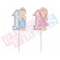 25'li 1 Yaş Pasta Kürdanı Pembe