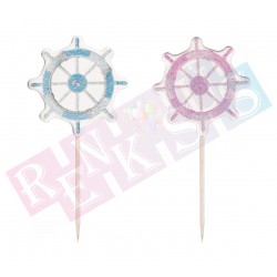 25'li Dümen Şekilli Pasta Kürdanı Pembe