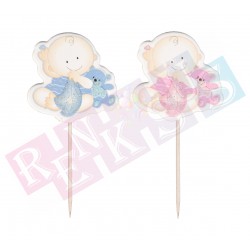 25'li Bebek Şekilli Pasta Kürdanı Pembe