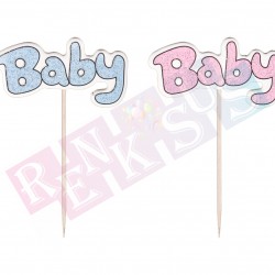 25'li Baby Yazılı Pasta Kürdanı Mavi 25'li Baby Yazılı Pasta Kürdanı Mavi