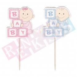 25'li Baby Şekilli Pasta Kürdanı Pembe 25'li Baby Şekilli Pasta Kürdanı Pembe