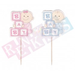 25'li Baby Şekilli Pasta Kürdanı Pembe