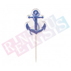 25'li İlk Çapa Şekilli Pasta Kürdanı Mavi