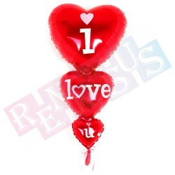 i Love You 3'lü  Folyo Kalp Balon i Love You 3'lü  Folyo Kalp Balon