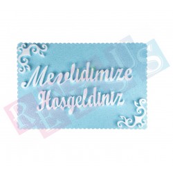 Mavi Mevlidimize Hoşgeldiniz Strafor Kapı Süsü