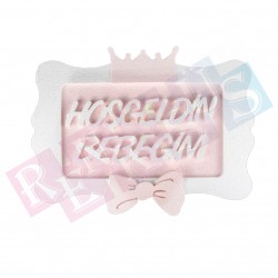 Pembe Hoşgeldin Bebeğim Strafor Kapı Süsü Pembe Hoşgeldin Bebeğim Strafor Kapı Süsü