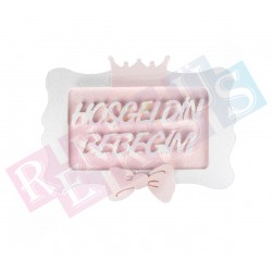Pembe Hoşgeldin Bebeğim Strafor Kapı Süsü