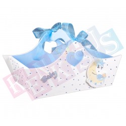 Dağıtma Sepeti Ahşap Saplı Mavi