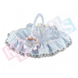 Dağıtma Sepeti Keten Taşlı Taş Mavi