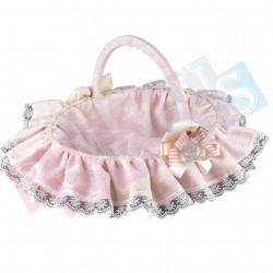 Dağıtma Sepeti Keten Taşlı Taş Pembe Dağıtma Sepeti Keten Taşlı Taş Pembe