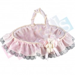 Dağıtma Sepeti Keten Ayıcıklı Pembe Dağıtma Sepeti Keten Ayıcıklı Pembe