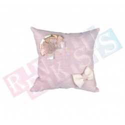 Takı Yastığı Keten Taşlı Taç Pembe