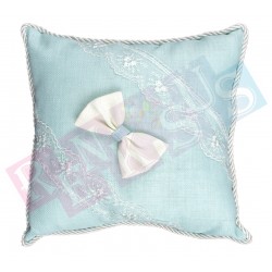 Takı Yastığı Keten Fiyonklu Mavi