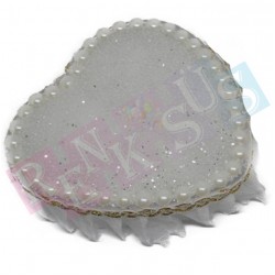 Takı İğnedanlığı Kalp Beyaz