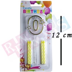 Rakam Mum Gold Plastik Sıfır Rakam Mum Gold Plastik Sıfır