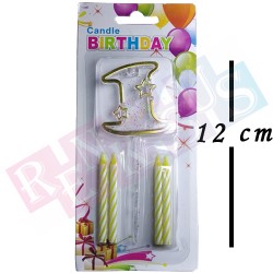 Rakam Mum Gold Plastik Bir Rakam Mum Gold Plastik Bir