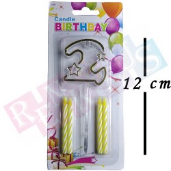 Rakam Mum Gold Plastik İki Rakam Mum Gold Plastik İki