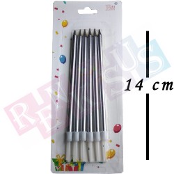 Çubuk Mum Gümüş 14 cm 6'lı Çubuk Mum Gümüş 14 cm 6'lı