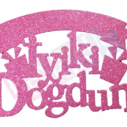 İyiki Doğdun Süs Simli Eva Pembe İyiki Doğdun Süs Simli Eva Pembe
