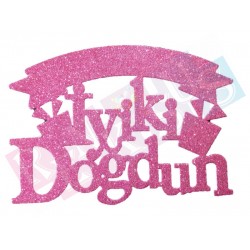 İyiki Doğdun Süs Simli Eva Pembe