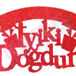 İyiki Doğdun Süs Simli Eva Kırmızı İyiki Doğdun Süs Simli Eva Kırmızı