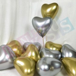Krom Balon Kalp Gold 5'li Krom Balon Kalp Gold 5'li