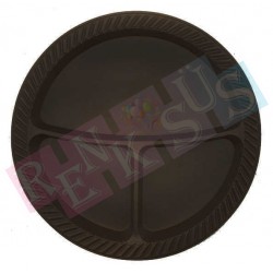 Plastik Tabak Siyah 3 Bölmeli