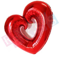 Folyo Kalp Balon İçi Boş Kırmızı