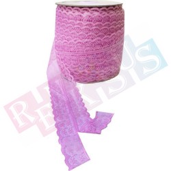 Dantel Kurdele Çift Şerit Pembe Dantel Kurdele Çift Şerit Pembe