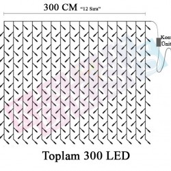 Perde Led 300 cm Gün Işığı 220 V Animasyonlu Perde Led 300 cm Gün Işığı 220 V Animasyonlu