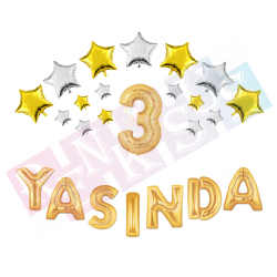 Yaşında Gold Folyo Balon Seti Yaşında Gold Folyo Balon Seti
