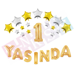 Yaşında Gold Folyo Balon Seti Yaşında Gold Folyo Balon Seti