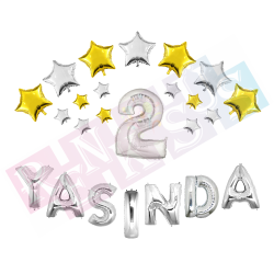Yaşında Gümüş Folyo Balon Seti Yaşında Gümüş Folyo Balon Seti