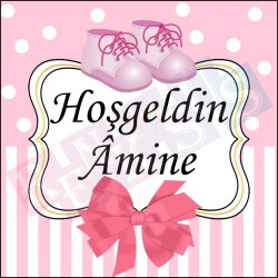 Patikli Çikolata Etiketi Pembe Patikli Çikolata Etiketi Pembe